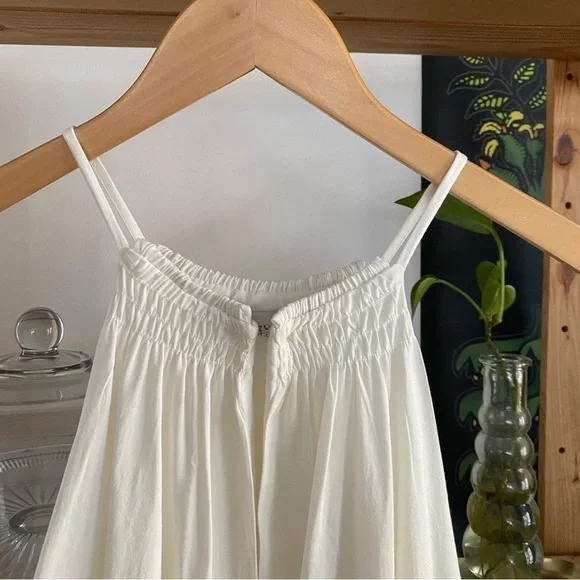 Stillwater Cream White Split Front Tassel Hem Tank Top Medium - Picture 5 of 13
